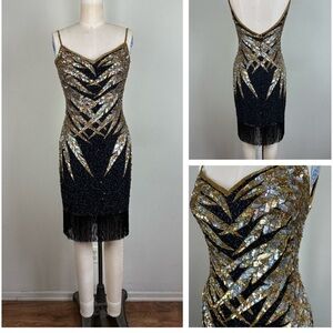 Vintage 1990s 90s Naeem Khan Raizee nights Lillie Rubin cocktail dress size S